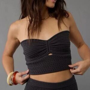 *AMERICAN EAGLE OUTFITTERS* Gray Strapless Knit Top NWT Size Medium